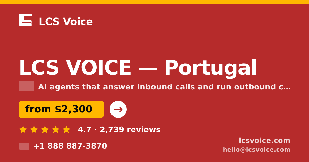 LCS VOICE in Porto — from $2,000/mo, rated 4.7/5 by 1062 clients. LCS Voice.