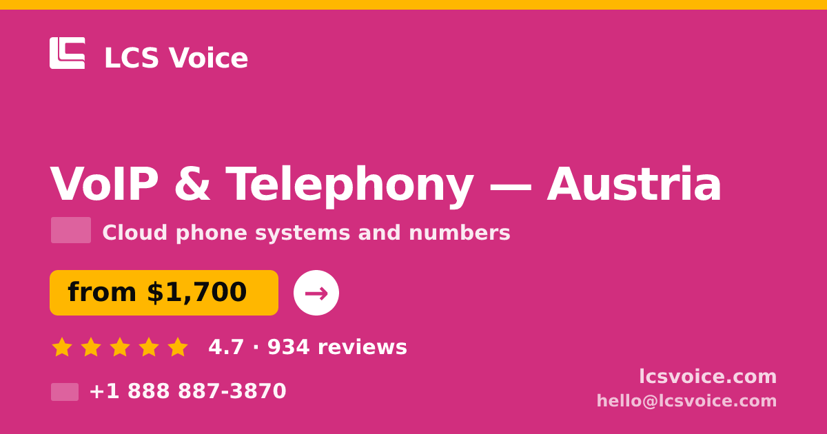 VoIP & Telephony in Graz — from $1,600/mo, rated 4.9/5 by 1386 clients. LCS Voice.
