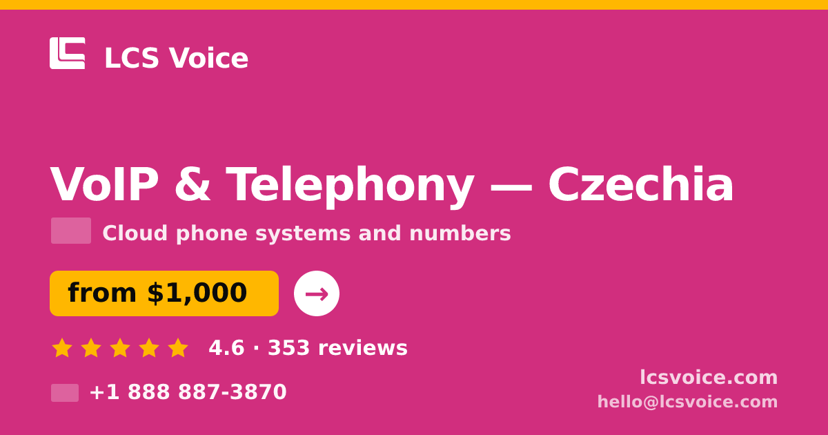 VoIP & Telephony in Czechia — from $1,000/mo, rated 4.6/5 by 353 clients. LCS Voice.