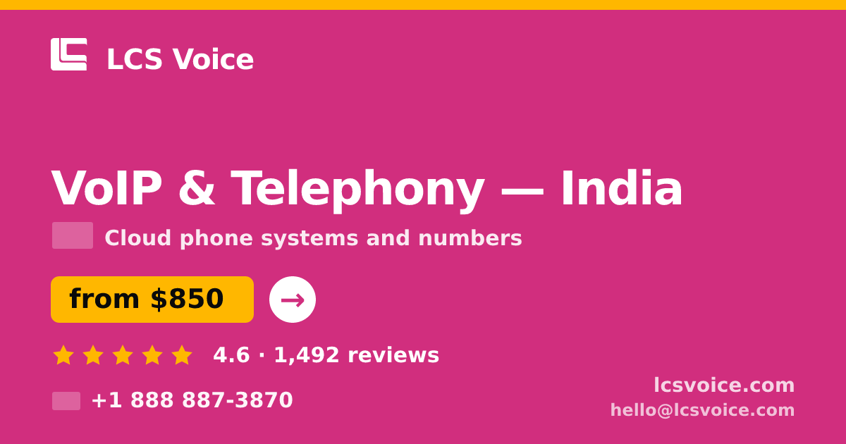 VoIP & Telephony in Chennai — from $450/mo, rated 4.7/5 by 1399 clients. LCS Voice.