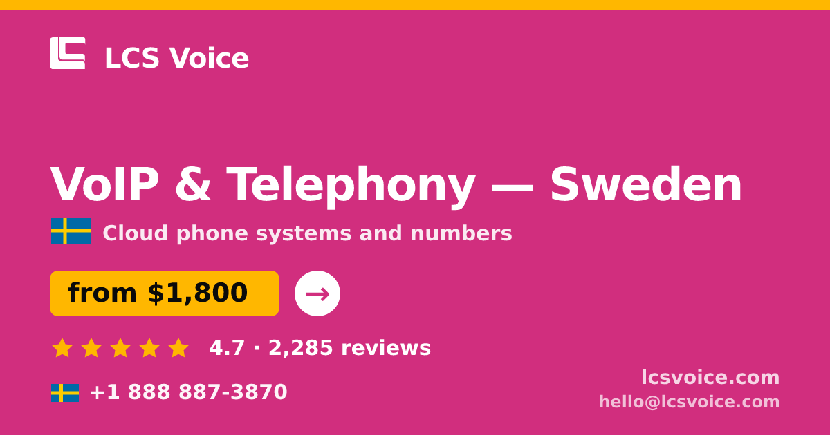 VoIP & Telephony in Gothenburg — from $1,700/mo, rated 4.8/5 by 1289 clients. LCS Voice.