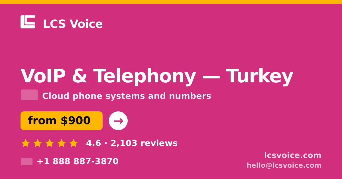 VoIP & Telephony in İzmir — from $550/mo, rated 5/5 by 2319 clients. LCS Voice.