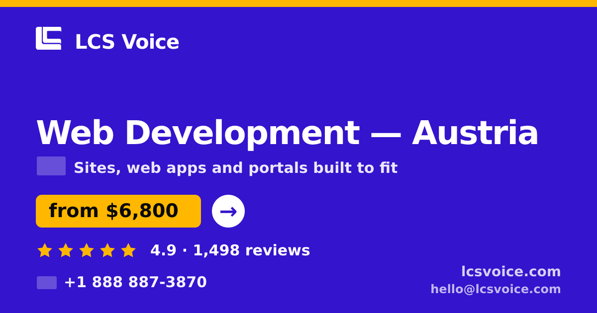 Web Development in Graz — from $6,200, rated 4.8/5 by 3220 clients. LCS Voice.