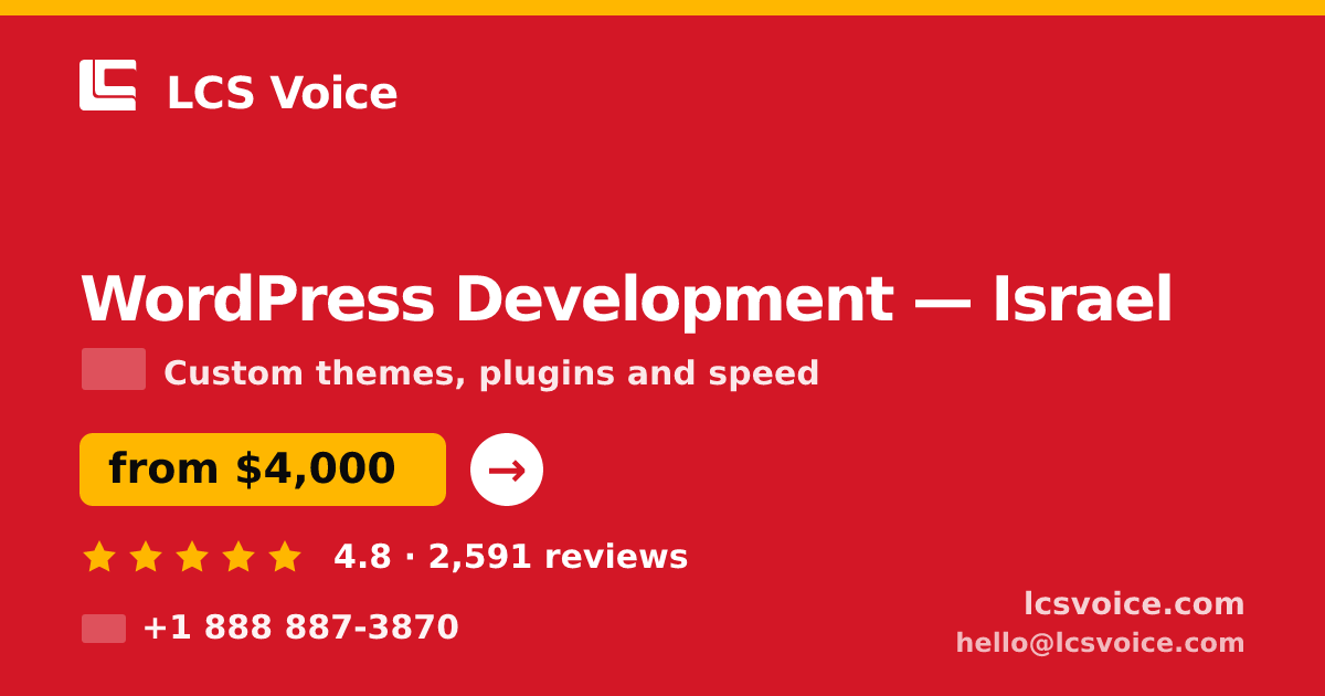 WordPress Development in Haifa — from $4,400, rated 4.6/5 by 822 clients. LCS Voice.